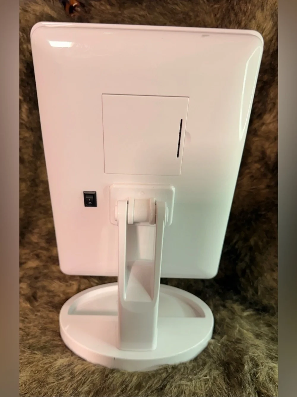 Impressions White Vanity Mirror with Pedestal Base